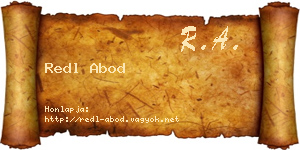 Redl Abod névjegykártya